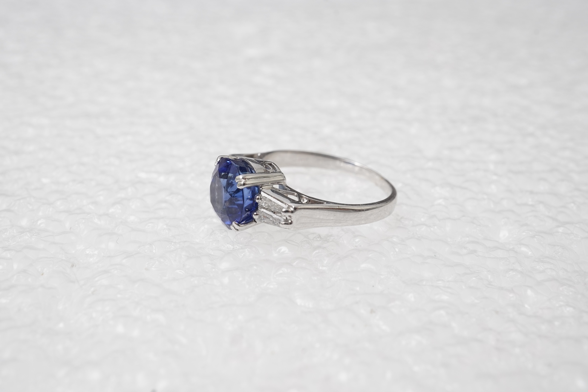 A sapphire and diamond ring